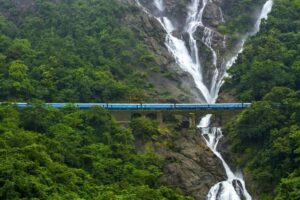 Dudhsagar Waterfall, located in Goa, India